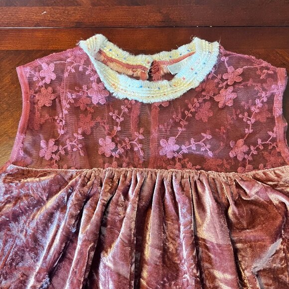 vtg Solitaire by‎ Ravi Khosla Velvet Lace Boho cottagecore  Top Sz L - Picture 4 of 14